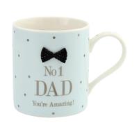 Tazza Regalo Con Scritta E Cravatta Nera - No 1 Papà