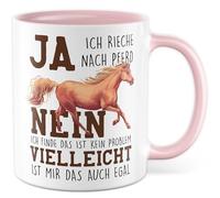 Tazza regalo di cavallo, sì, ho odore di cavallo, no, trovo che non sia un problema, tazza da caffè cavaliere hobby cavaliere umorismo sarcasmo, idea regalo collega fidanzata ufficio tazza caffè