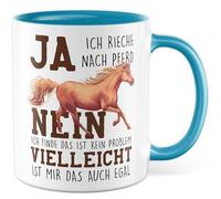 Tazza regalo di cavallo, sì, ho odore di cavallo, no, trovo che non sia un problema, tazza da caffè cavaliere hobby cavaliere umorismo sarcasmo, idea regalo collega fidanzata ufficio tazza caffè