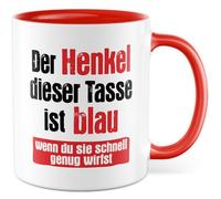 Tazza regalo insegnante con scritta - Der Henkel dieser Tasse ist blau - wenn du sie genug schnell genug - Tazza da caffè da 330 ml in ceramica - Matematica umorismo scherzo insegnante