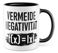 Tazza regalo matematica evitare negatività f(x) = |x|, tazza da caffè matematica formula equazione positiva scienza naturale, idea regalo gioco di parole sarcasmo umorismo divertente scritta caffè