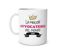Tazza Regalo Mestieri in Ceramica Mug Personalizzata con Nome - La Miglior Avvocatessa del Mondo - Idea Regalo - Lavoro - Capo - Colleghi - Collega