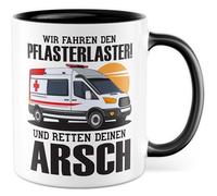 Tazza regalo paramedico Guidiamo il cerotto e salva il tuo culo, tazza da caffè salvataggio soccorso ospedaliero incidente umorismo divertente collega, idea regalo lavoro ufficio tazza caffè