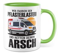 Tazza regalo paramedico Guidiamo il cerotto e salva il tuo culo, tazza da caffè salvataggio soccorso ospedaliero incidente umorismo divertente collega, idea regalo lavoro ufficio tazza caffè