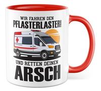 Tazza regalo paramedico Guidiamo il cerotto e salva il tuo culo, tazza da caffè salvataggio soccorso ospedaliero incidente umorismo divertente collega, idea regalo lavoro ufficio tazza caffè