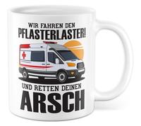 Tazza regalo paramedico Guidiamo il cerotto e salva il tuo culo, tazza da caffè salvataggio soccorso ospedaliero incidente umorismo divertente collega, idea regalo lavoro ufficio tazza caffè