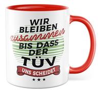 Tazza regalo per gli amanti dell'automobile, con scritta in lingua tedesca "Wir bleiben zusammen bis das der Tüv uns scheidet, tazza da caffè meccanica automobilistica Carguy Auto Tuner Idea regalo