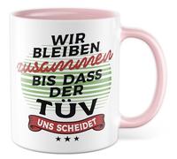 Tazza regalo per gli amanti dell'automobile, con scritta in lingua tedesca "Wir bleiben zusammen bis das der Tüv uns scheidet, tazza da caffè meccanica automobilistica Carguy Auto Tuner Idea regalo