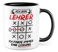 Tazza regalo per insegnanti con scritta in lingua tedesca "Ich bin Lehrer. Ich finden de immer eine Lösung, Caffè Studente Professione Uomo Lavoro Idea Regalo Sarcasmo Meme Scherzo Divertente Scritta