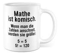 Tazza regalo per insegnanti con scritta - Matematica è strana. Quando si urla i numeri, diventano più grandi: - Tazza da caffè da 330 ml in ceramica - Matematica umorismo scherzo insegnante