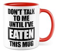 Tazza regalo sarcasmo Don't talk to me until I've eaten this mug, tazza da caffè umorismo fame colleghi lavoro divertente idea regalo ufficio caffè ufficio tazza collaboratore ragazza tazza caffè