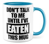 Tazza regalo sarcasmo Don't talk to me until I've eaten this mug, tazza da caffè umorismo fame colleghi lavoro divertente idea regalo ufficio caffè ufficio tazza collaboratore ragazza tazza caffè