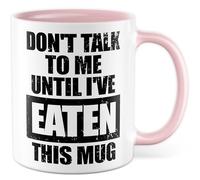 Tazza regalo sarcasmo Don't talk to me until I've eaten this mug, tazza da caffè umorismo fame colleghi lavoro divertente idea regalo ufficio caffè ufficio tazza collaboratore ragazza tazza caffè
