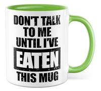 Tazza regalo sarcasmo Don't talk to me until I've eaten this mug, tazza da caffè umorismo fame colleghi lavoro divertente idea regalo ufficio caffè ufficio tazza collaboratore ragazza tazza caffè