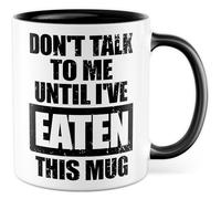 Tazza regalo sarcasmo Don't talk to me until I've eaten this mug, tazza da caffè umorismo fame colleghi lavoro divertente idea regalo ufficio caffè ufficio tazza collaboratore ragazza tazza caffè