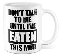 Tazza regalo sarcasmo Don't talk to me until I've eaten this mug, tazza da caffè umorismo fame colleghi lavoro divertente idea regalo ufficio caffè ufficio tazza collaboratore ragazza tazza caffè