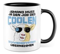 Tazza regalo suocero con scritta in lingua tedesca "Qualcuno deve assumere il lavoro del suocero", tazza da caffè con scritta in lingua tedesca "Papà Humor", idea regalo