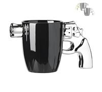 Tazza Revolver Tazza da caffè, Novità Tazza in ceramica con pistola for uomo, Tazza da tè in ceramica alla moda, Tazza con manico a forma di pistola Regali for uomo(Silver)