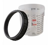 TAZZA RIGIDA E GHIERA 16001 PER PPS 3M 650 ml PREPARAZIONE VERNICE AEROGRAFO