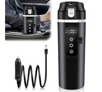 Tazza riscaldante per auto, 500 ml, 12/24 V, con display LCD, 45-100 W, caldaia da viaggio, regolazione temp., protezione anti-secca, bottiglia rapida
