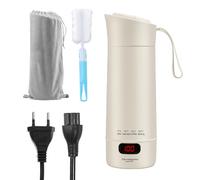 Tazza Riscaldante Portatile,400Ml 220V 300W Bollitore Da Viaggio Compatto Con Pinceles,Bollitore Elettrico Portatile Da Viaggio Per Tè,Caffè,Latte ePr Neonati,4 Livelli Di Temperatura Regolabili