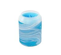 Tazza riutilizzabile con setole in silicone morbido e glitter effetto marmo blu per cani e razze di gatti di piccola taglia media