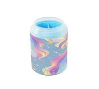 Tazza riutilizzabile per la pulizia delle zampe con unicorni colorati, con spazzola morbida per massaggi, kit di pulizia per cani e gatti di taglia piccola, media e grande