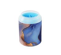 Tazza riutilizzabile per la pulizia delle zampe, in marmo, blu reale, pesca, viola, con spazzola morbida per massaggi, kit per la pulizia dei piedi per cani di piccola e media taglia