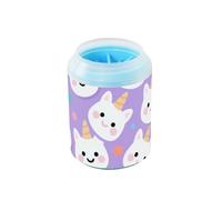 Tazza riutilizzabile per la pulizia delle zampe, motivo unicorni, in morbido silicone, per cani e gatti di piccola taglia e media