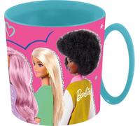 Tazza rosa per bambini in plastica Barbie da 350 ml adatta al microonde