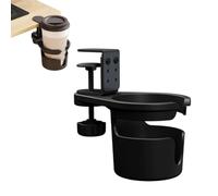 Tazza rotante universale - regolabile in plastica nera rovesciata sulla scrivania e per bottiglie di caffè per tazze da auto