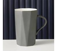 Tazza Semplice e Pura Marrone da 14 Once, Tazza Termica da Viaggio, Grande per Latte, Tè o Caffè con Manico, Riutilizzabile, Ideale Come Regalo per Papà, Mamma e Amici(Gray)