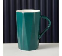 Tazza Semplice e Pura Marrone da 14 Once, Tazza Termica da Viaggio, Grande per Latte, Tè o Caffè con Manico, Riutilizzabile, Ideale Come Regalo per Papà, Mamma e Amici(Green)