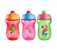 Tazza Sippee Tommee Tippee da 10 once, tazza Sippee Trainer per neonati dai 9 mesi in su, rossa, viola e verde, confezione da 3