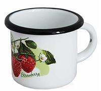 Tazza smaltata, 0,25 litri, circa 9 cm di diametro, motivo con fiori retrò