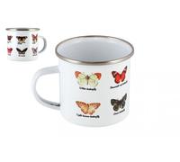 Tazza smaltata con farfalle