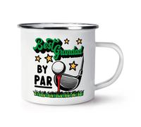Tazza Smaltata Enamel In Metallo Best Grandad By Par Gift Base Mug Per Golf