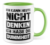 Tazza stupidità con scritta - Regalo Ich kann heute nicht denkenken - ich habe die stupidità - Tazza da caffè 330 ml in ceramica - sarcasmo ironia divertente collega, idea regalo