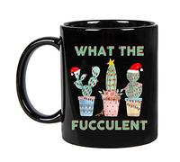 Tazza succulente natalizia - What the Fucculent Cactus succulent Plant Gardening regalo divertente, tazza da caffè in ceramica, 311,8 g, 425,2 g (Natale 311,8 g)