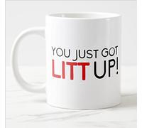 Tazza Suits "You Just Got Litt Up", colore bianco, 312,5 ml (versione lingua inglese)