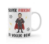 Tazza Super Padrino 350 ml in Ceramica | Idea Regalo Originale per Battesimo o Cresima | Mug Uomo Divertente con Scritta “Vuoi Essere il Mio Padrino” | Stampa Brillante, Lavabile e Adatta al Microonde