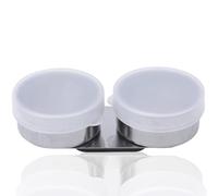 Tazza tavolozza Olio, Contenitore per olio con doppio mestolo a bocca larga con coperchio, Tazza da tavolozza Contenitore per olio, In Acciaio Inox Tavolozza Di Pittura Ad Olio