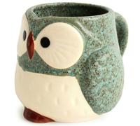 Tazza tazza ceramica giapponese Mino ware forma gufo verde salvia made in Japan