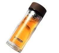 tazza, TAZZA D'ACQUA il barattolo di vetro Tazza da tè creativa Ciotola for acqua portatile Doppia tazza for la casa Capacità 300 ml(Brown)