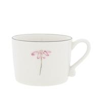 Tazza, Tazza Flower Blume Bianco Rosa 300ml Ceramica BASTION COLLECTIONS