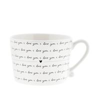 Tazza, Tazza i Love You Bianco Nero per 270ml Ceramica BASTION COLLECTIONS