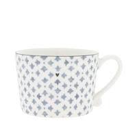 Tazza, Tazza Iris Blue Stampa Fiori 300ml Bianco Blu BASTION COLLECTIONS
