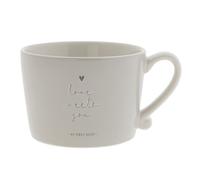 Tazza, Tazza Love Meets You Grigio per 300ml Ceramica BASTION COLLECTIONS