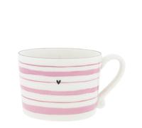 Tazza, Tazza Watercolour Stripes Strisce Bianco Rosa 300ml BASTION COLLECTIONS