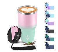 Tazza Termica 600ml 20oz, Termos Caffè con Doble Pared Reutilizable, Borraccia Termica in Acciaio Inox, sin BPA, Tazza da Viaggio per Caffe, Bicchiere Termico para Viajes, Oficina, Deporte, Escuela